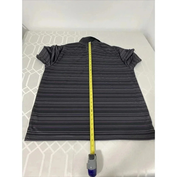 Ben Hogan Performance Men’s Polo XL Shirt Black Gray Purple Striped ￼ Pattern - Picture 2 of 7